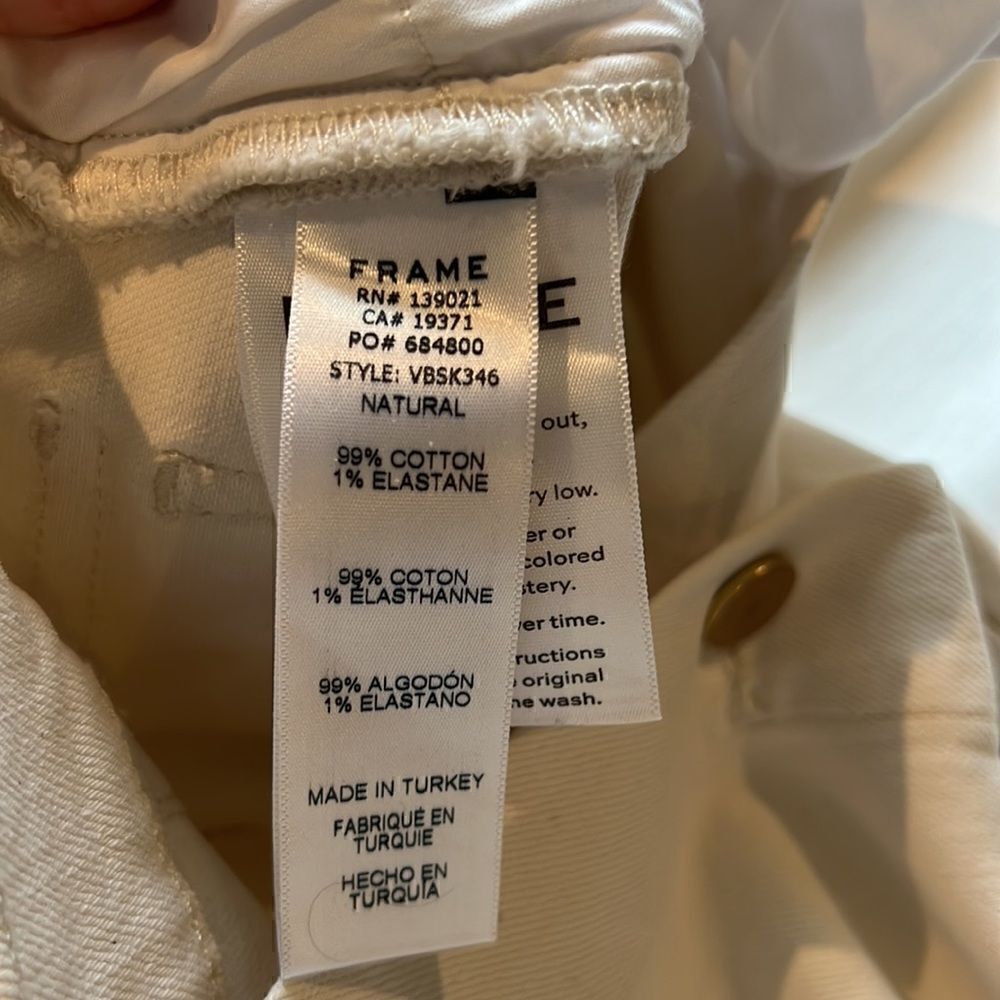 Frame Denim White Button Front Boot Skirt - image 5